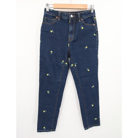 Urban Outfitters Denim - BDG Urban Outfitters Jeans Mom High Rise Floral Embroidered Dark Wash Yellow 25